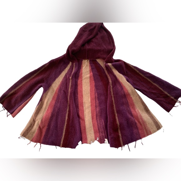 Free People Sweaters - Free People Boho Fringe Open Wool Hooded Cardigan M
